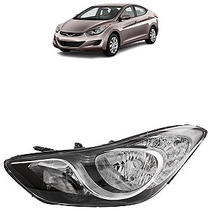 Farol Elantra 2011 A 2014 Máscara Negra Com Friso Cromado ZN1111206