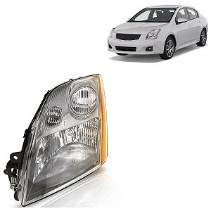 Farol Sentra 2007 A 2009 Foco Simples Máscara Cinza LE ZN1313098