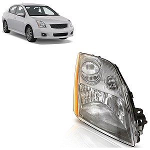 Farol Sentra 2007 A 2009 Foco Simples Máscara Cinza LD ZN1313099