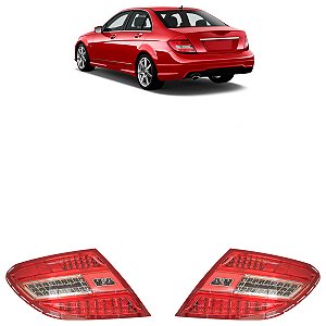 Par Lanterna Traseira Led Mercedes Classe C 2010 A 2012 Bicolor ZN1313165