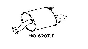 Silencioso Honda Fit 1.4 / 1.5 2003 A 2008 Gi Traseiro