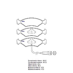 Pastilha Freio Escort/Verona/Apollo Dianteira Sistema Teves 1224 SYL / COBEX 4413
