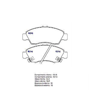 Pastilha Freio Honda Civic Dianteira Sistema Akebono 1256 SYL