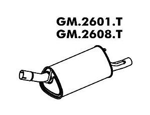 Silencioso Corsa 1.0 Hatch / Sedan / Sw 8V 93 A 11/2004 Traseiro