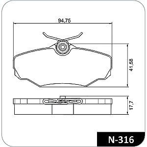 Pastilha Freio Kadett/Monza Traseira Sistema Varga N316 Cobreq