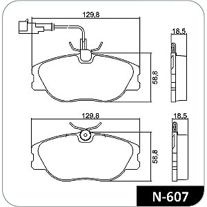 Pastilha Freio Alfa Romeo/Marea Dianteira Alarme Girling N607 Cobreq