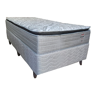 Cama Box Solteiro Molas Ensacadas e Pillow Top Gray Eclipse Prodormir 88x70X188