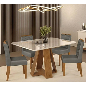 Conjunto de Mesa Celeste 4 Cadeiras Julia Freijo/Lunar