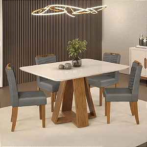 Conjunto de Mesa Celeste 4 Cadeiras Julia Freijo/Lunar