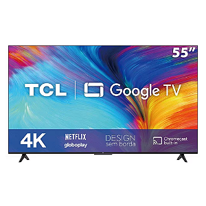 Smart TV TCL 55 Polegadas LED 4K HDR 55P635 Google TV, Wi-Fi, Bluetooth, HDR, Google Assistente