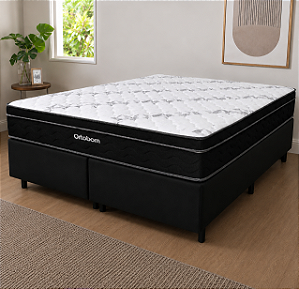 Cama Box Queen Molas Ensacadas Ortobom Dream Superpocket 158X68X198 Preto