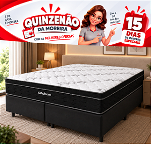Cama Box Queen Molas Ensacadas Ortobom Dream Superpocket 158X68X198 Preto