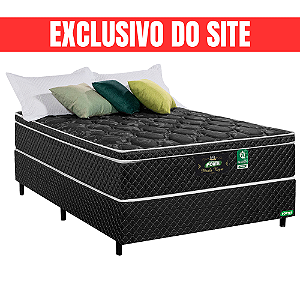 Cama Box Casal Molas Ensacadas Perola Negra Portal 138x74x188