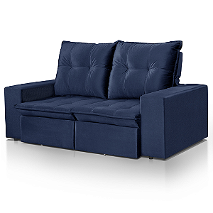 Sofá 2 Lugares Jacarta Lx 1.90 Metros Retrátil Reclinável Veludo Azul