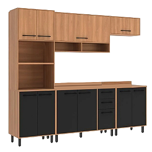 Cozinha Modulada Havana 06 Peças – CasaMia – Rovere/Grafite