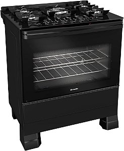 Fogão Mueller MFV5BF 5 Bocas Mesa de Vidro Preto