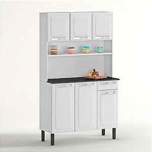 Kit Cozinha Rose Compacta Itatiaia em Aço 6 Portas 1 Gaveta Branca