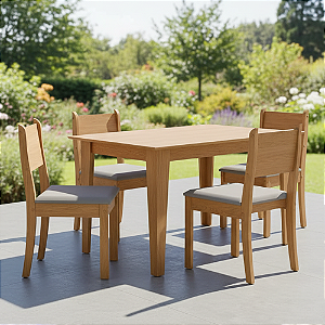 Conjunto de Mesa Melina 120x80 com 4 Cadeiras Kappesberg