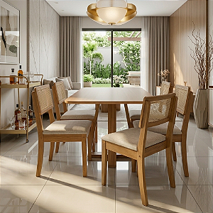 Conjunto de Mesa Pilar 120x80 com 4 Cadeiras Gardeni Kappesberg