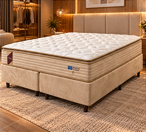 Cama Box king Probel Madrid Premium Molas Ensacadas e Pillow Top 193x74X203