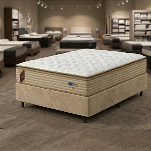Cama Box Solteiro Probel Madrid Premium Molas Ensacadas e Pillow Top 88x74X188