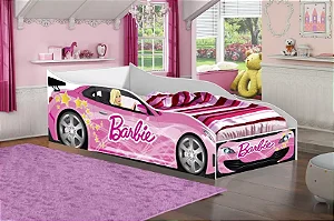 Cama Infantil Solteiro Carro Barbie Rosa Menina Bacaro Bacaro