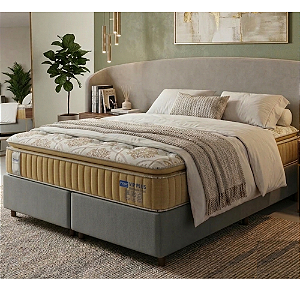 Cama Box king Probel Vip Plus Ultra Gel Molas Ensacadas e Pillow Top Super 193x77X203