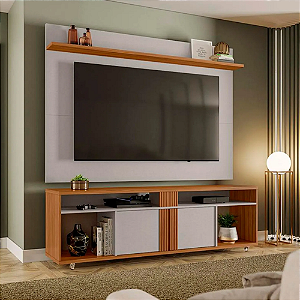 Painel NT1305 e Bancada NT1290 Notável Freijó Trend/Off White Tx