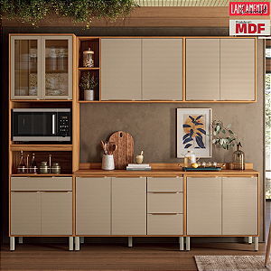 Cozinha Plena Demóbile Cinamon / Tx 6 Pçs 12 Portas 4 Gavetas