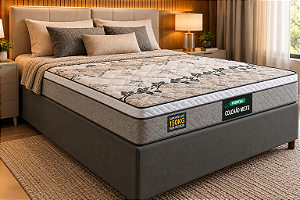 Cama Box Casal Portal Stone Firme Espuma Mista 138x64X188