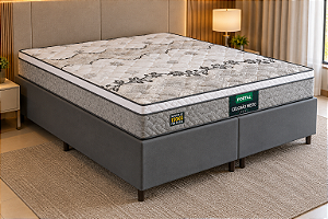 Cama Box Queen Portal Stone Firme Espuma Mista 158x64X198