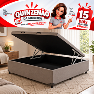 Bau Casal Suede Cinza 138x45x188