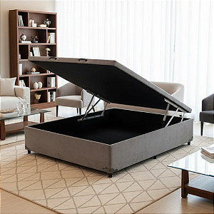 Bau Casal Suede Cinza 138x45x188