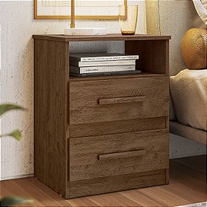 Mesa de Cabeceira Apolo Castanho Wood / Avelã Moval