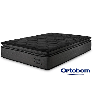 Colchão Queen Confort Black Ortobom Extra Firme com Pillow Top 158x30x198