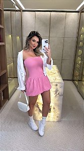 Vestido Balonê Rosa Chiclete