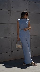 Conjunto de Tricot Milagres Azul Bebê