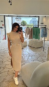 Vestido Midi Milagres Areia