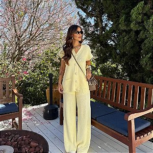 Conjunto de Tricot Bella Amarelo