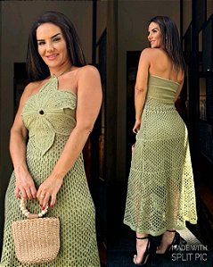 Vestido Midi Flower Verde