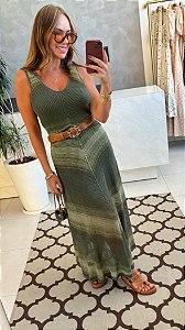 Vestido Midi Degradê Verde