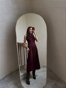 Vestido Midi Dubai Bordô