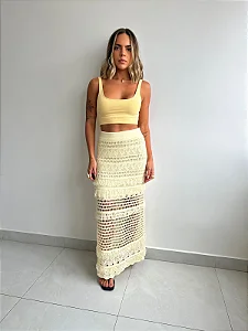 Saia Midi Frida Amarela