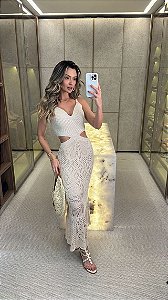 Vestido Midi Laise Areia