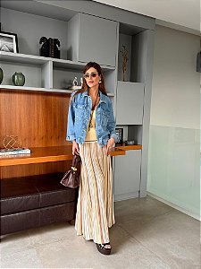 Vestido Midi Tricolor Amarelo