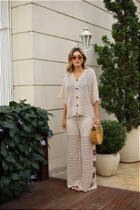 Conjunto de Crochê Bordado