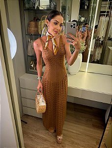 Vestido Midi Dora Marrom