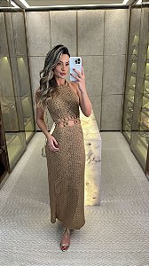 Vestido Midi Cancun Marrom