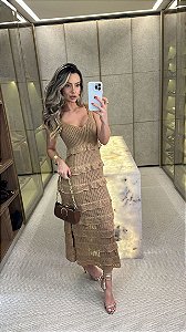 Vestido Midi Lolita Marrom