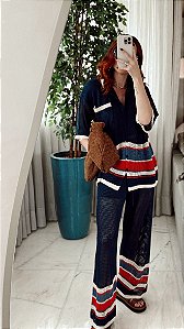 Conjunto Polo Tricolor Azul